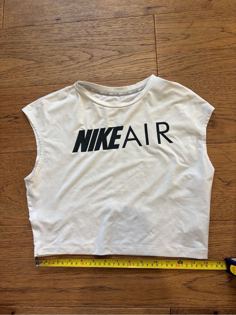 Nike White Cropped Air Logo Muscle Tee